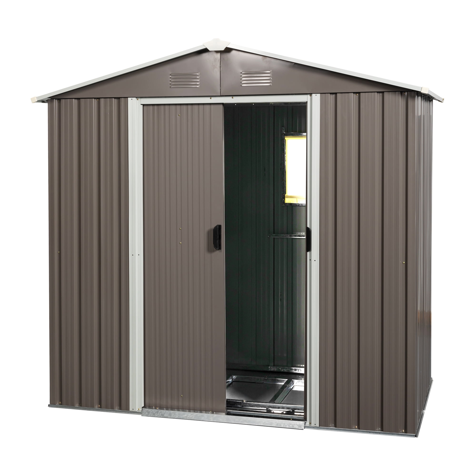 Aimee Lii 88"x46" Outdoor Storage Shed, Utility Tool Shed Storage House, Sheds Outdoor Storage for Backyard Garden Patio Lawn, Gray Aimee Lii 88"x46" Outdoor Storage Shed, Utility Tool Shed Storage House, Sheds Outdoor Storage for Backyard Garden Patio Lawn, Gray