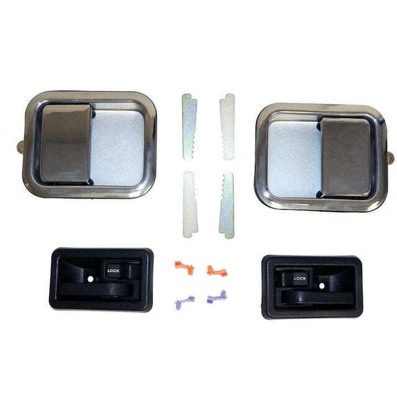 Door Handle Set - Compatible with 1987 - 1995, 1997 - 2006 Jeep Wrangler 1988 1989 1990 1991 1992 1993 1994 1998 1999 2000 2001 2002 2003 2004 2005
