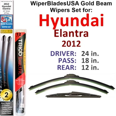 2012 Hyundai Elantra Touring L compatible Beam Wiper Blades Wipers WBUSA (Set of 3) w/Rear Wiper