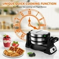 thumbnail image 3 of Stainless Steel Belgian Waffle Maker, 1400W Double Iron with 180 °   Flip & Nonstick Plates, 3 of 6