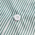 thumbnail image 6 of QUNYINEY Long Sleeve Men's Shirts Casual Green Striped Collared Tops Loose Button Down Drop Shoulder Cocoon T-Shirts, 6 of 9