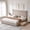 Beige, variant on King Size Bed Frame with Storage Drawers, Boucle Upholstered Platform Bed with Rounded Corner Headboard, No Box Spring Needed, White