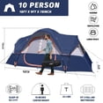 thumbnail image 2 of Camping Tent 10-person-family Tents  Parties Music Festival Big Easy Up 5 Large Mesh Windows Double Layer 2 Room Waterproof Weather Resistant 18ft X 9ft X78in, 2 of 6