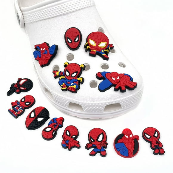 13 3D clog sandal ornaments (superhero), cute shoe charms