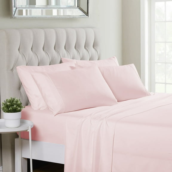 Sweet Home Collection 1500 Series 4 Piece Ultra Soft Microfiber Sheet Set, Twin, Pale Pink