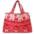 thumbnail image 5 of Wrapables Large Foldable Tote Nylon Reusable Grocery Bags, 6 Pack, Natures Harmony, 5 of 7