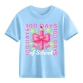 thumbnail image 4 of Riecok 100th Day of School Shirts Boys Girls Crewneck Celebration Tees Funny Colorful Printed Short Sleeve Tops, 4 of 8