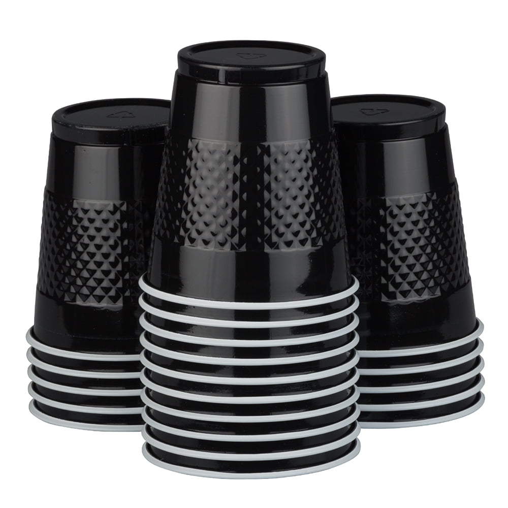JAM Bulk Plastic Cups, 12 oz, Black, 200 Cups/Box