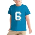 thumbnail image 1 of HVOBBTY T-shirt Décontracté à Manches Courtes Respirant pour Tout-Petits, T-shirt Imprimé Numérique Décontracté à Col Rond pour Hommes et Femmes Bleu, 110, 1 of 5