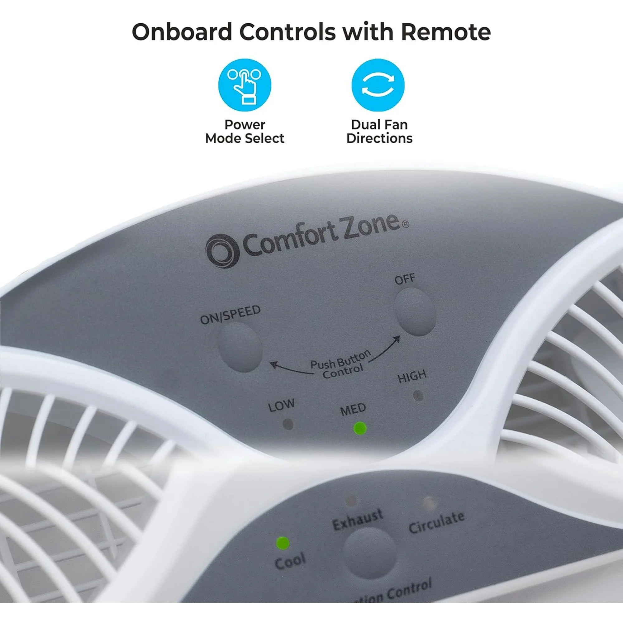 Comfort Zone 9" Smart Reversible Twin Window Fan with WiFi & Remote Control