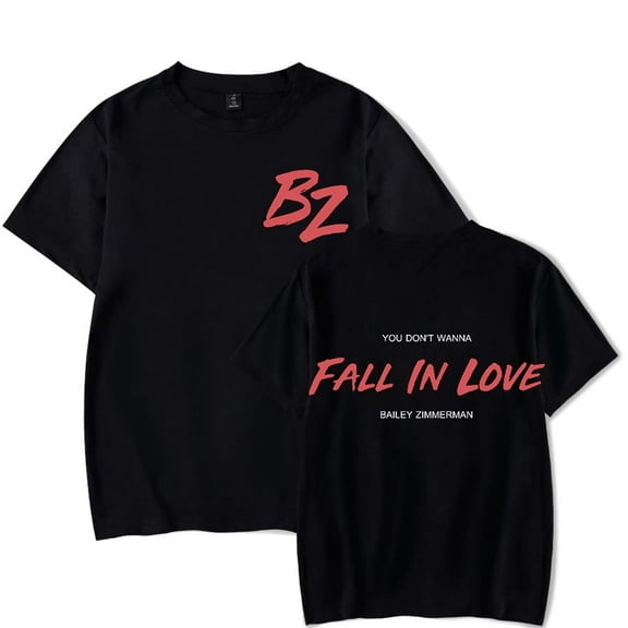 Bailey Zimmerman Fall In Love Merchandise Short Sleeve T - Shirt for Men and Women, Summer Top