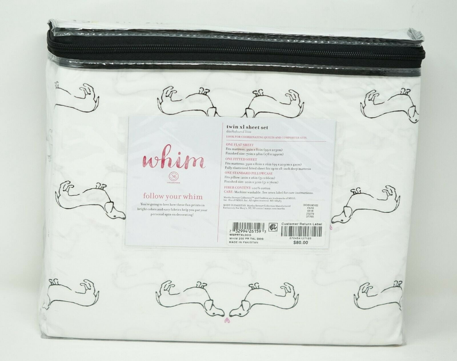 Whim by Martha Stewart Dachshund Kisses 