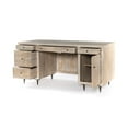 thumbnail image 3 of Sarah Solid Wood Hand-Carved Executive Desk in Brushed Ivory Finish, 3 of 7