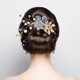 thumbnail image 3 of Juego de 4 peinetas para el pelo de boda hechas a mano, tocado floral para novia, accesorios para el cabello con diamantes de imitación, accesorios para vestido de novia (azul), 3 of 6