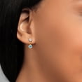 thumbnail image 4 of Gem Stone King 14K Yellow Gold Swiss Blue Topaz and White Moissanite Drop Dangle Earrings for Women (0.91 Cttw, Gemstone Birthstone, Round 4MM and 3MM), 4 of 4