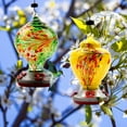 thumbnail image 5 of Large Capacity Glass Bird Feeder,Leakproof Hummingbird Feeders,Garden Bird Feeders,Easy to Clean & Filling,Free Bonus Accessories S-Hook, Ant Moat, Brush and Hemp Rope Included,38oz, 5 of 8