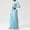 Blue, variant on PISONIC Women's 2 Piece Lounge Sets Long Sleeve Crop Tops and Wide Leg Pants Set Matching Travel Airport Outfit