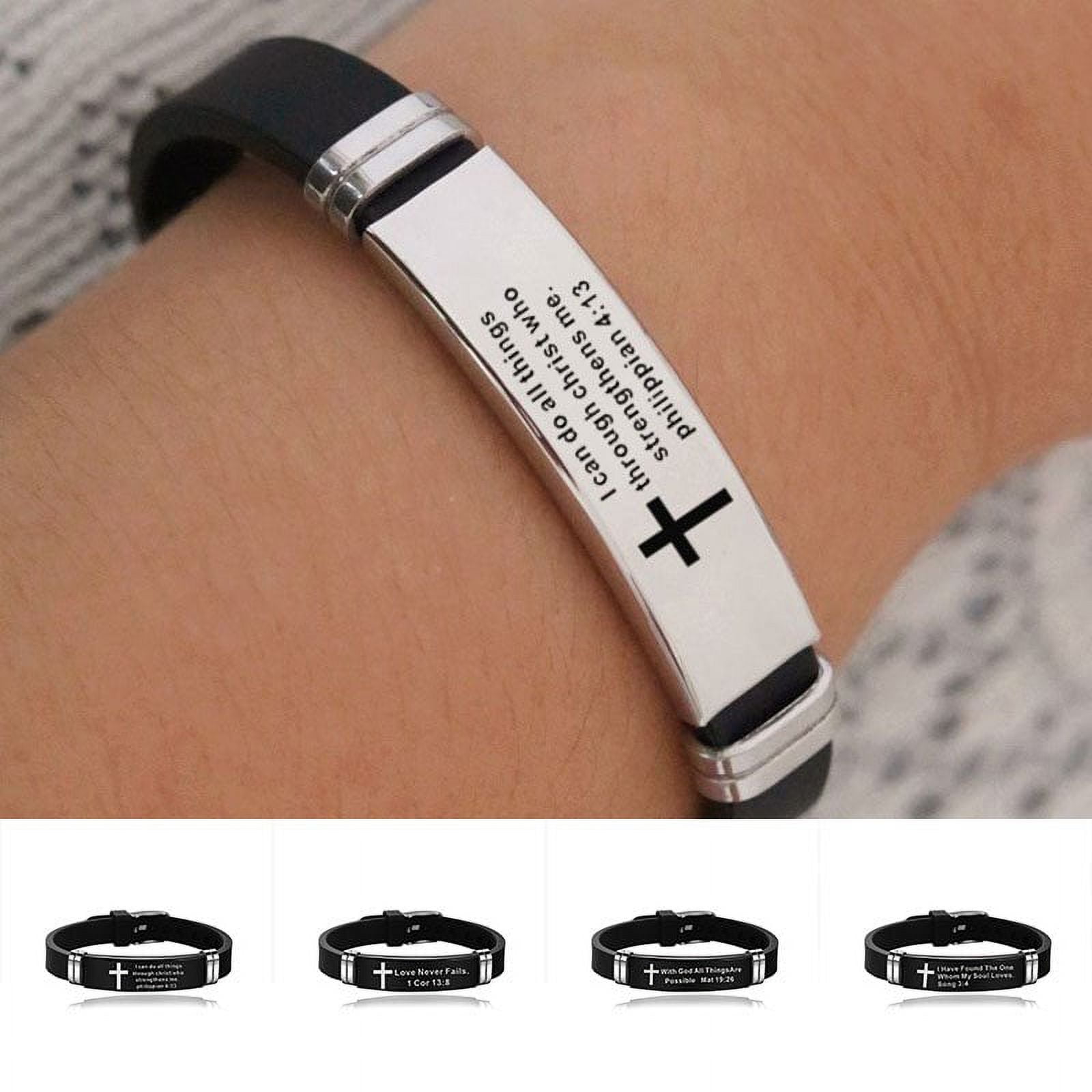 Cross Bracelet Adjustable Silicone Bangles Wristband Love Never Fails Jewelry Walmart