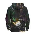 thumbnail image 5 of Men's Loose Fit Printed Hooded Sweatshirt, Long Sleeve Casual Pullover Fleece Hoodie for Street Style, Lounge, Autumn Winter,Black,L, 5 of 5