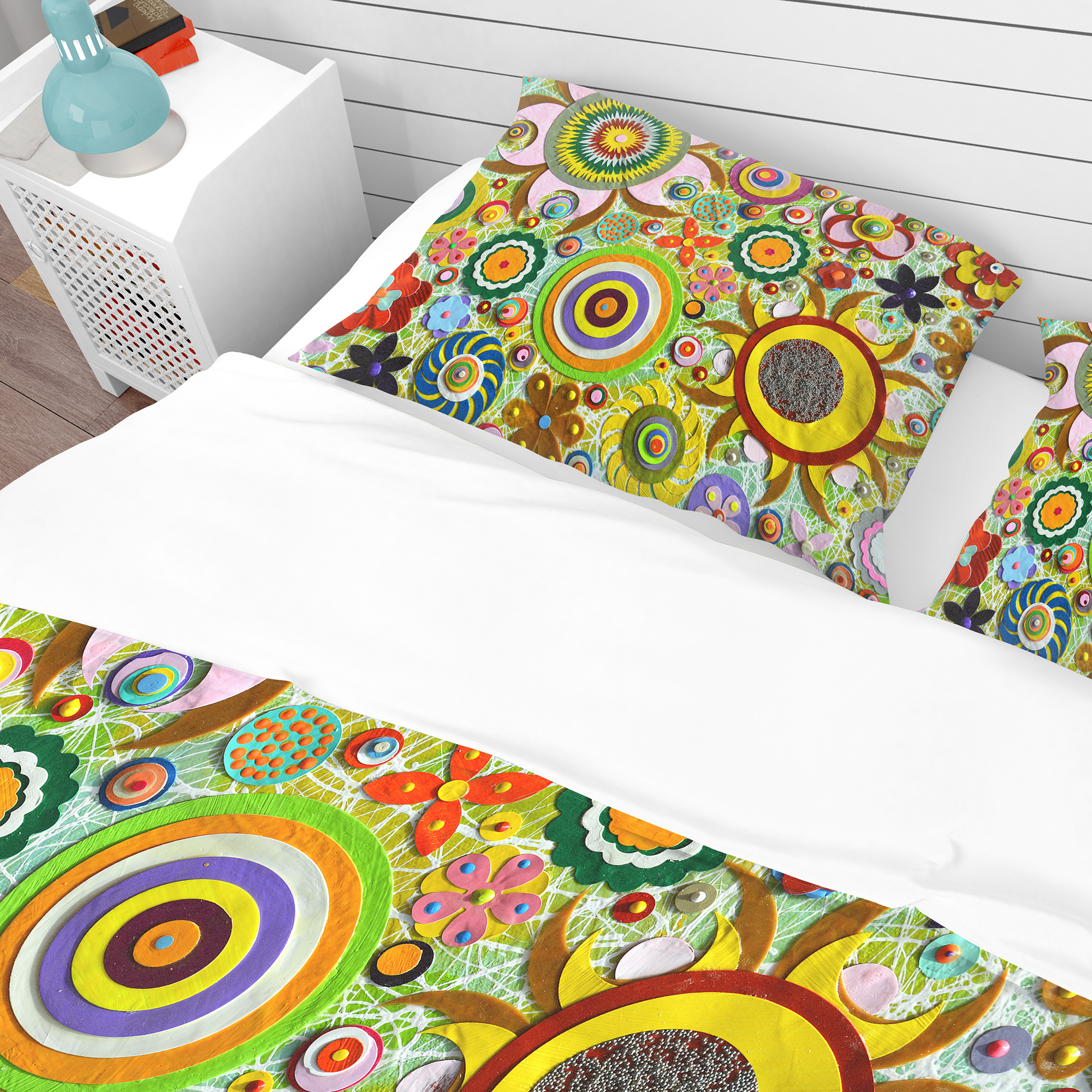 Designart 'Abstract Acrylic Painting on Canvas' Bohemian & Eclectic Duvet Cover Set