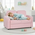 thumbnail image 2 of Gymax 2-Seat Kids Sofa Toddler Sofa Couch w/ Soft Teddy Fleece Upholstery Pink, 2 of 10