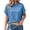 Blue, variant on Women's Loose Fit Crew Neck Short Sleeve T Shirt with Hollow Out Back and Irregular Hem, Casual Summer Top for Daily Wear, Breathable and Trendy Blue M