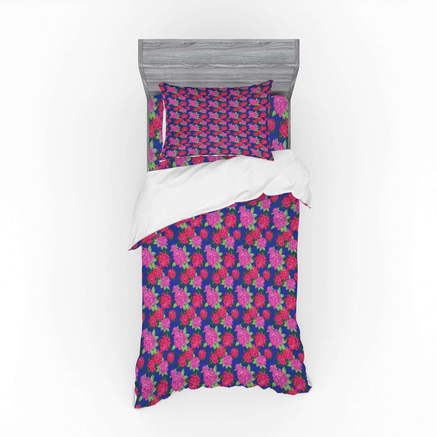 Floral Duvet Cover Set, Continued Pattern of Cloves Peony Flower Tones
