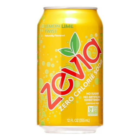 Zevia Zero Calorie Soda, Lemon Lime Twist, 12 fl oz (Pack of 24)