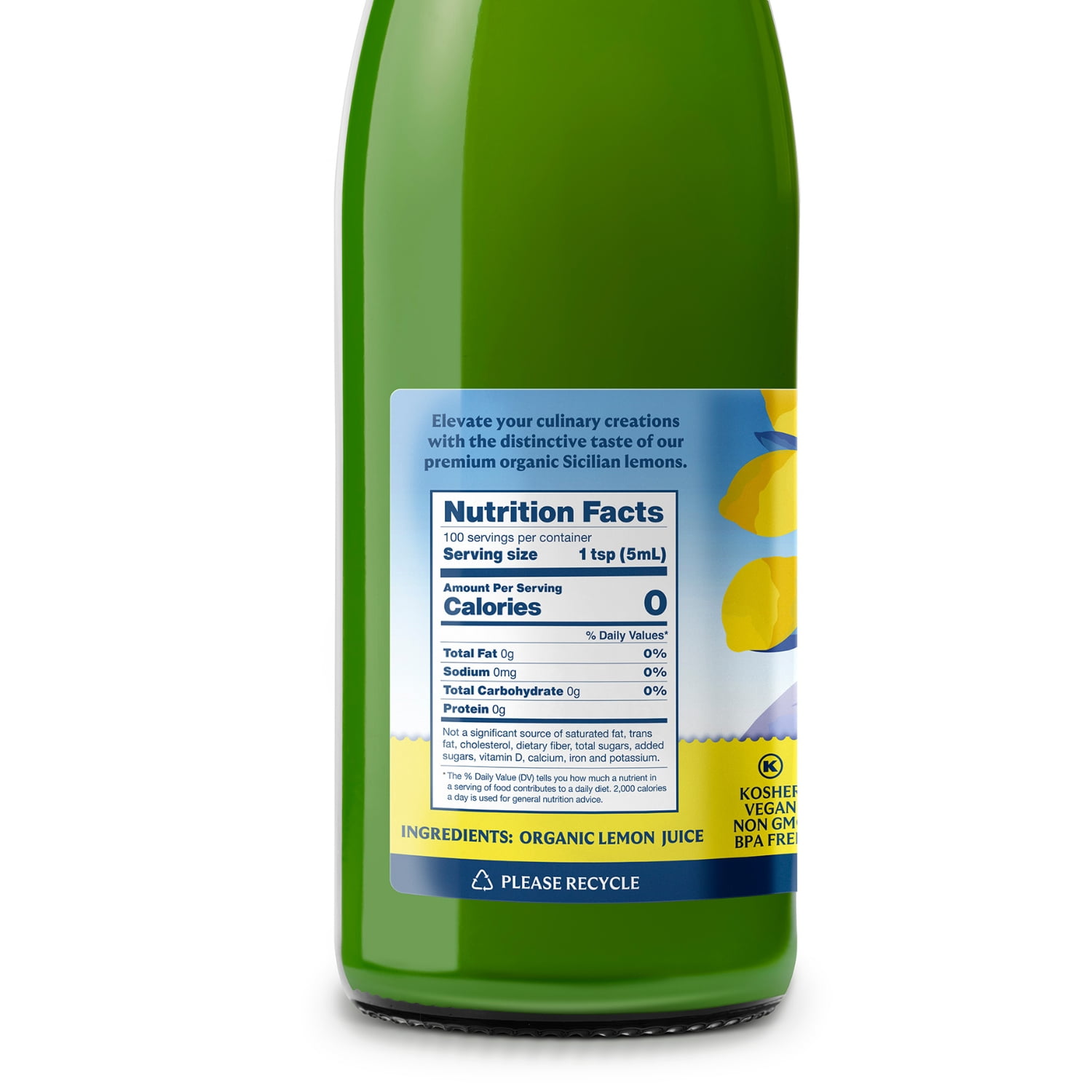 Italian Volcano Organic Lemon Juice, 500ml (Pack of 2)