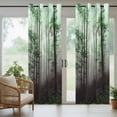 thumbnail image 3 of 1 Panel Outdoor Curtains for Patio Waterproof 54"x95" Teal Forest Weatherproof Privacy Outsides Curtains, Vintage Foggy Woods Tree Mysterious Grommet Thermal Drapes for Cabana Porch Pergola, 3 of 8