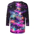 thumbnail image 4 of 3/4 Length Sleeve Womens Christmas Tops Casual Loose Fit Crewneck T Shirts Cute Xmas Santa Claus Graphic Tees, 4 of 5