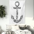 thumbnail image 3 of Anchor Tapestry, Anchor Shape Flower Floral Ornamental Silhouette Vacation Old Times Happiness Print, Wall Hanging for Bedroom Living Room Dorm Decor, 40W X 60L Inches, Black White, by Ambesonne, 3 of 5