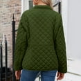 thumbnail image 5 of Women's Fashion Fall Jacket New Women's Quilted Jackets Trendy Button down Puffy Coats Lightweight Warm Winter Outerwear Clothing Army Green S, 5 of 9