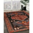 thumbnail image 2 of Ahgly Company Indoor Round Traditional Chestnut Brown Animal Area Rugs, 3' Round, 2 of 6