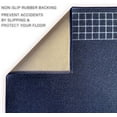 thumbnail image 4 of Runner Rug for Hallway Checkered Bordered Blue Color 26 Inch or 31 Inch Wide by Your Length Choice Slip Resistant Rubber Backing Stain Resistant Pile Stair Runner, 4 of 6