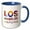 Blue/White, variant on 3drose, Los Angeles, California Colorful Text. Elegant Typography Gift, 11oz Two-tone Black Mug