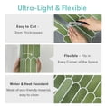 thumbnail image 5 of 10Pcs | 3D Green Peel and Stick Tile for Wall Decor, Matte Fish Scale Peel Stick Backsplash Kitchen,Heat Water Resistant,Removable,12''x12'', 5 of 10