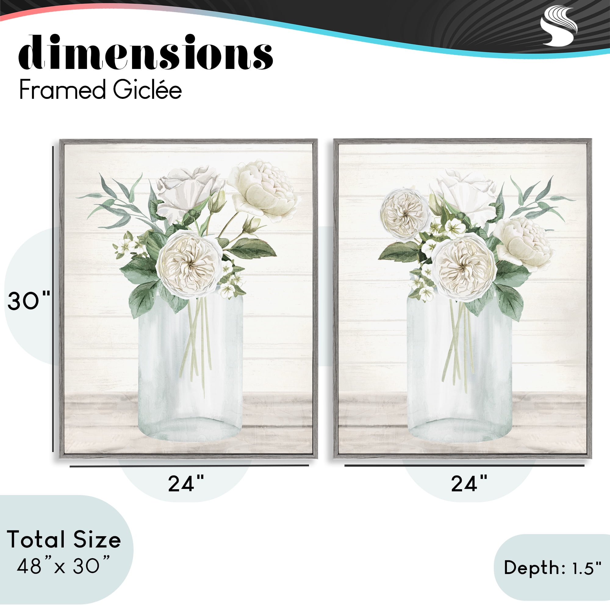 Stupell Industries Soft Patience Flowers 2 Piece Gray Framed Giclee Art Set, design by Kim Allen