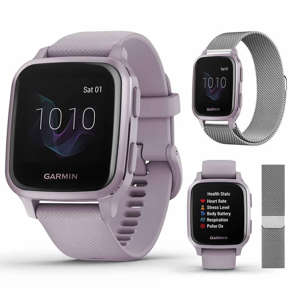 Garmin Venu Sq GPS Smartwatch (Metallic Orchid Aluminum Bezel with Orchid  Case and Silicone Band) 