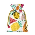 thumbnail image 2 of ZICANCN Christmas Gift Bags, Cartoon Lemon Slice Fruit Reusable Fabric Drawstring Storage Bags with Drawstring, Medium Size, 2 of 7