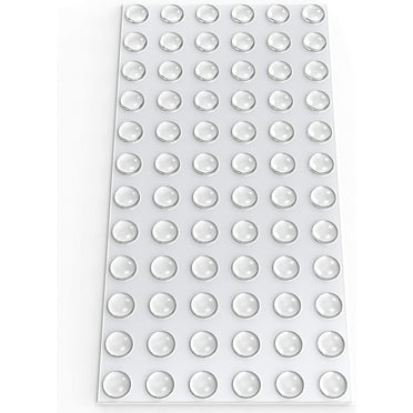 Clear Soft Close Drawer Cabinet Door Bumpers - 9.5mm x 3.8mm Sound Dampening Adhesive Transparent Rubber Pads Feet - Hemispherical Shape - 72 PCs