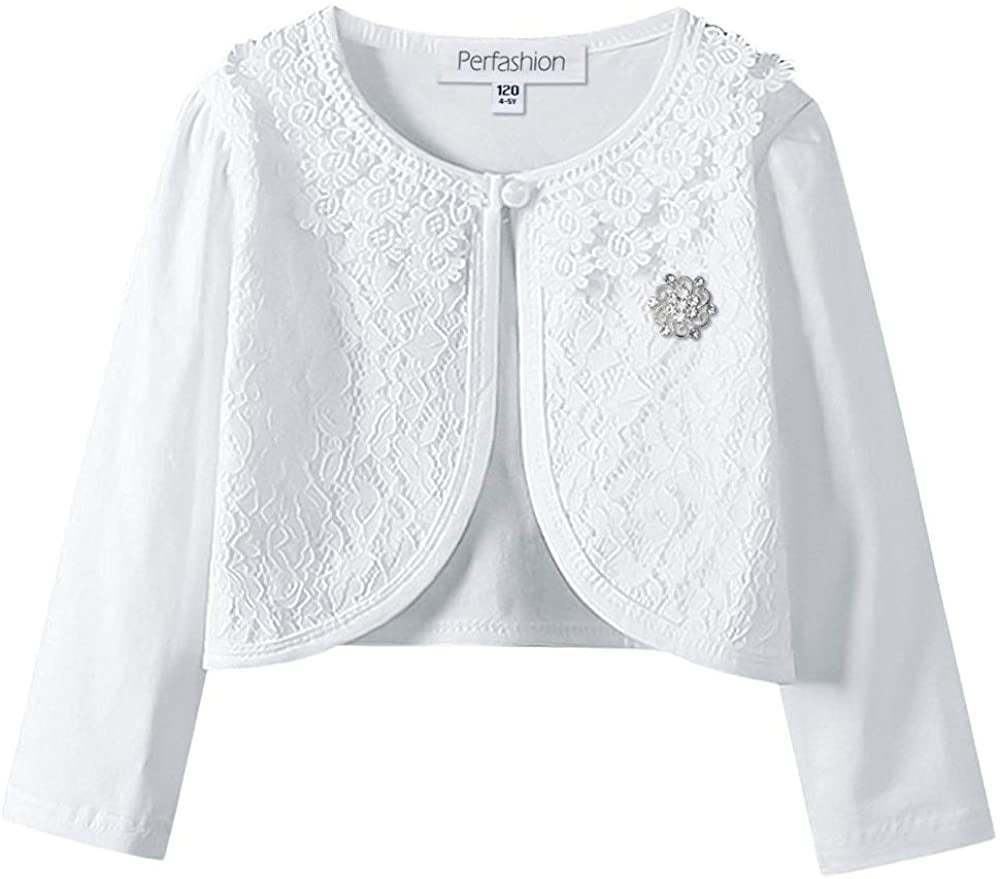 Girls Bolero Shrugs Long Sleeve Cotton Cardigan Jacket Sweater for Little Girls Hot Dress Cover up