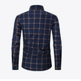 thumbnail image 3 of QHRMKOG Flannel Shirt for Men Loose Fit Full Length Sleeve Button Down Shirt Jackets Winter Warm Fleece-Lined Jacket Trendy Coat Blue M, 3 of 5