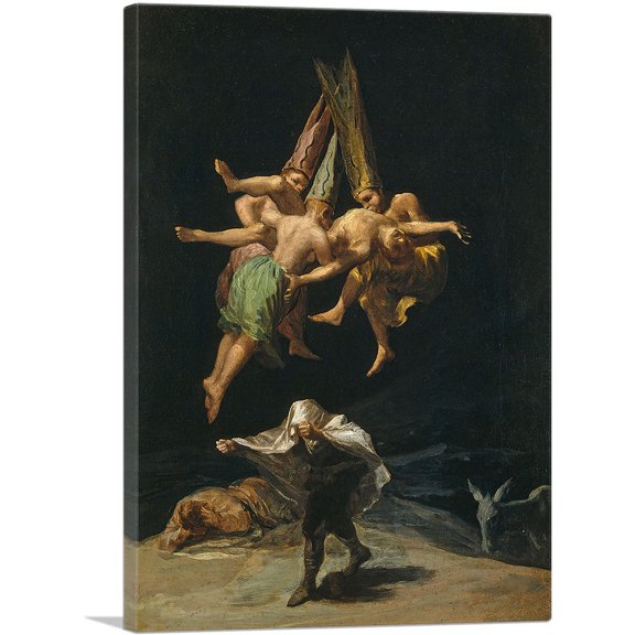 ARTCANVAS The Witches Flight 1798 Canvas Art Print by Francisco De Goya - Size: 26" x 18" (0.75" Deep)