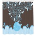 thumbnail image 3 of Ambesonne Cartoon Shower Curtain, Batik Sea Whale Tribal, 69"Wx70"L, Blue and Brown, 3 of 3