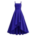 thumbnail image 3 of Vornjynx Girls Party Dresses Flowy Maxi High-Low Fit Square Neck Sleeveless Summer Formal Wedding Dressy Dress Blue Size 10, 3 of 7