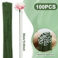thumbnail image 2 of 100Pcs 18 Gauge Floral Stem Wire,Tutuviw 14 inch Flower Green Stem Rod,Artificial Green Crafts Wire,Wreath Making Supplies,Floral Wire for Flower DIY,Wedding Bouquet Wrapping (Green), 2 of 8