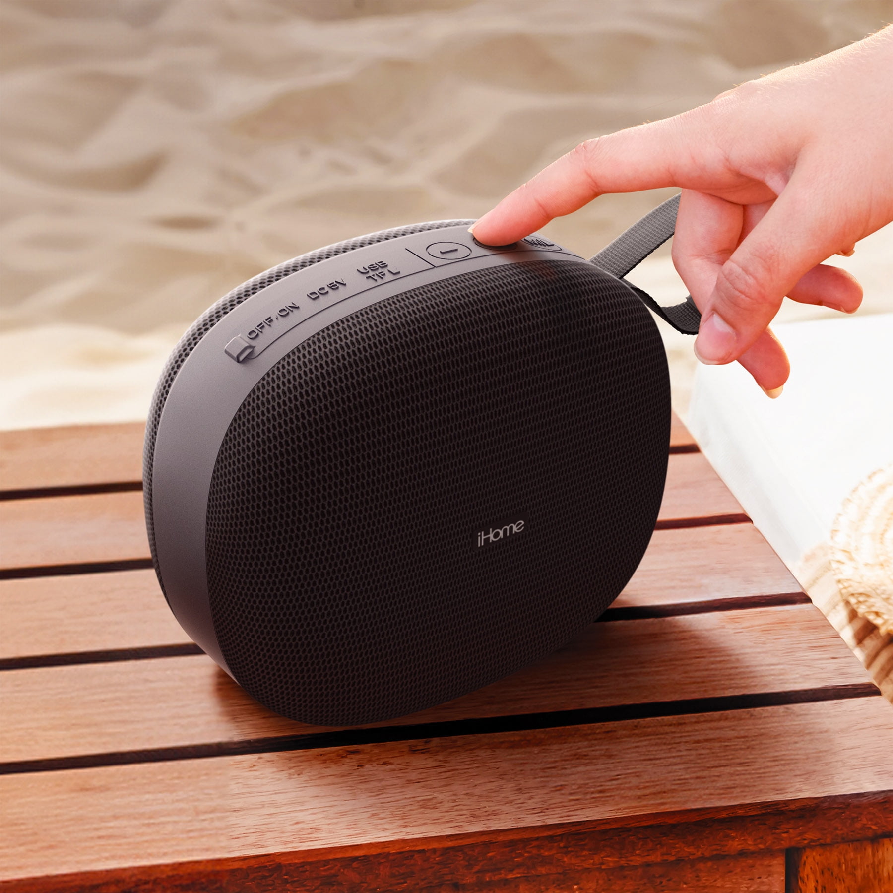 iHome Bluetooth Speaker with FM Radio, Micro SD Card and USB Inputs, Portable Speaker with 30 Hour Battery Life (iBT330)