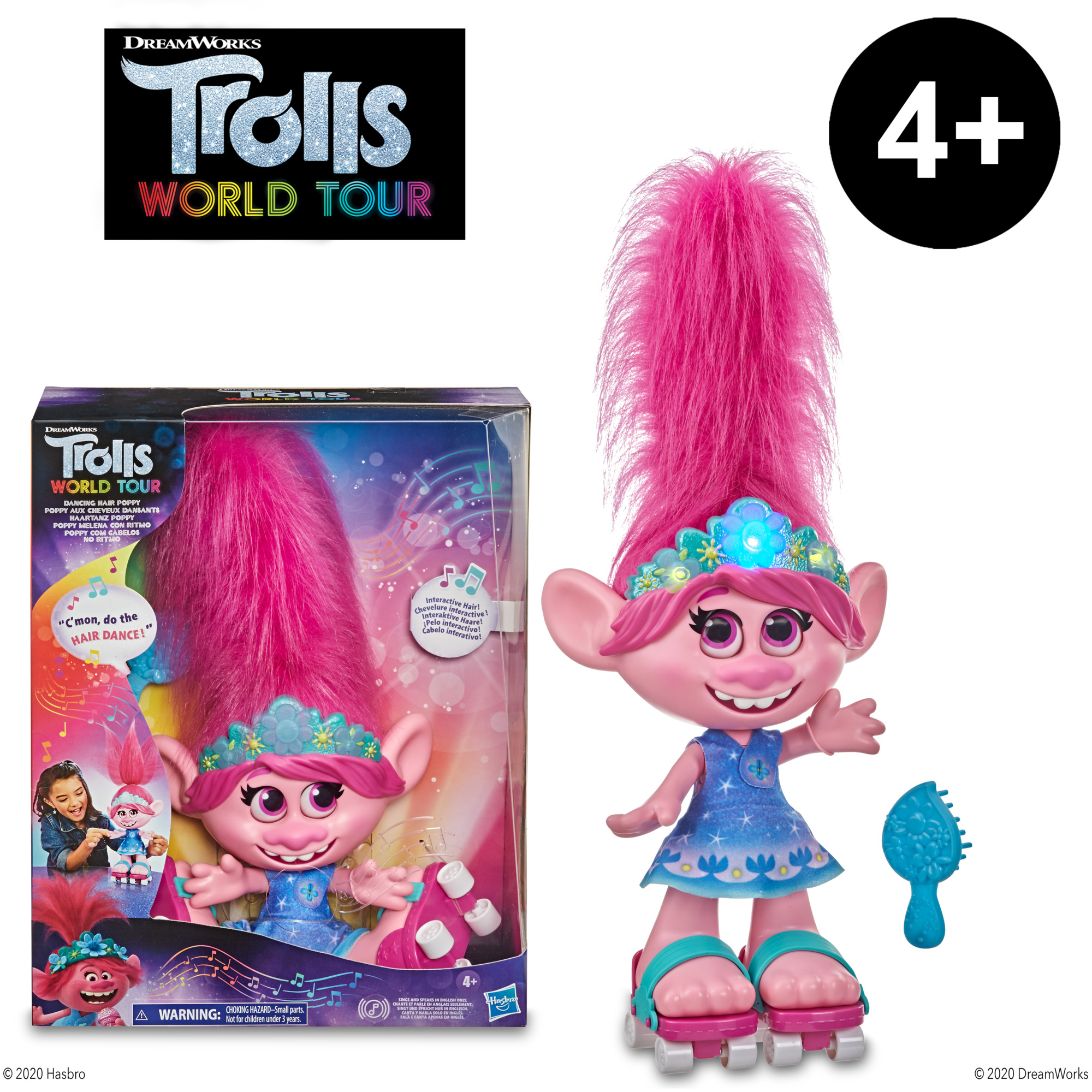 DreamWorks Trolls World Tour Dancing Hair Poppy, Doll Sings 2 Movie Songs - image 5 of 8