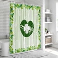 thumbnail image 6 of St. Patrick's Day Shower Curtain, Waterproof Shower Curtains for Bathroom, Lucky Shamrock Leaves Lips Green Stripes Washable Fabric Bathtub Curtain Set Bath Decor with 12 Hooks Standard 72"x72", 6 of 8